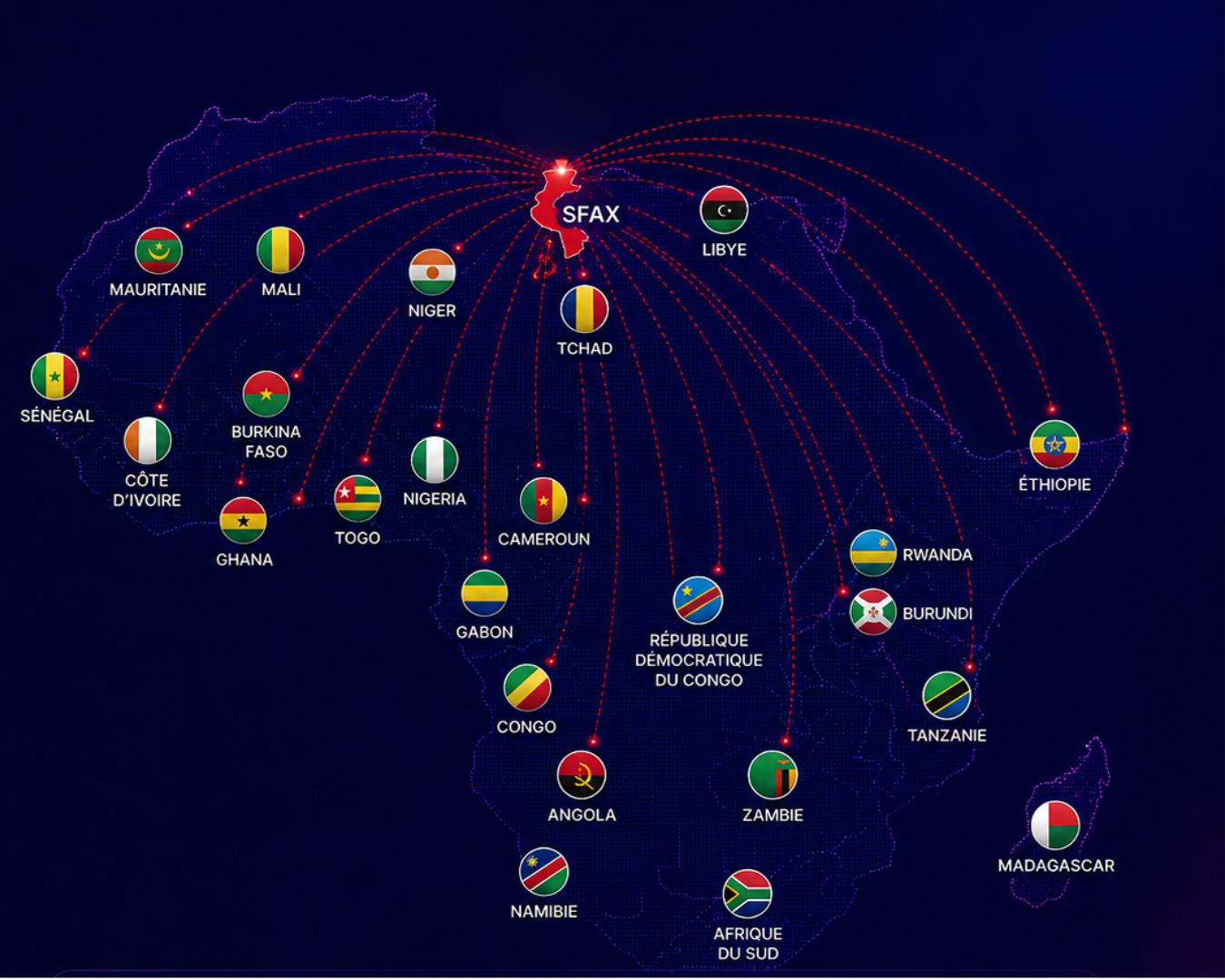 Nos étudiants d’Afrique — carte des nationalités et pays d’origine représentés à ESEAC